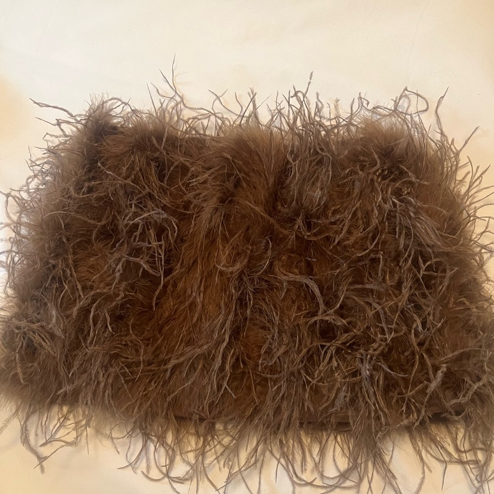 Chic Brown Faux Fur Clutch